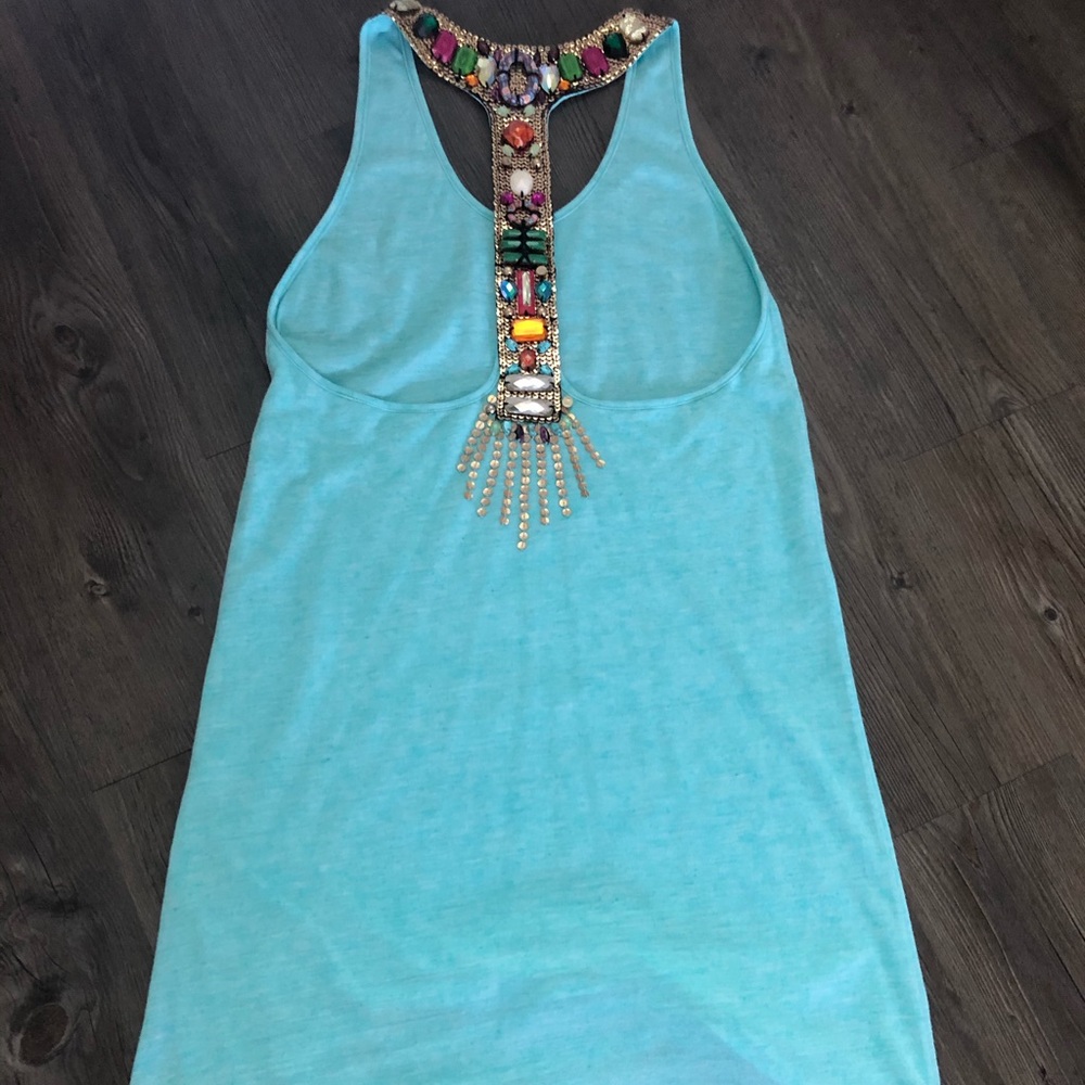 Racer back Tank Dress with Rhinestones